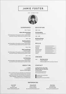 Download Black and White CV Jamie for free, by clicking download button